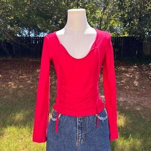 90s vintage Bebe pink bell sleeve top 🧚‍♀️